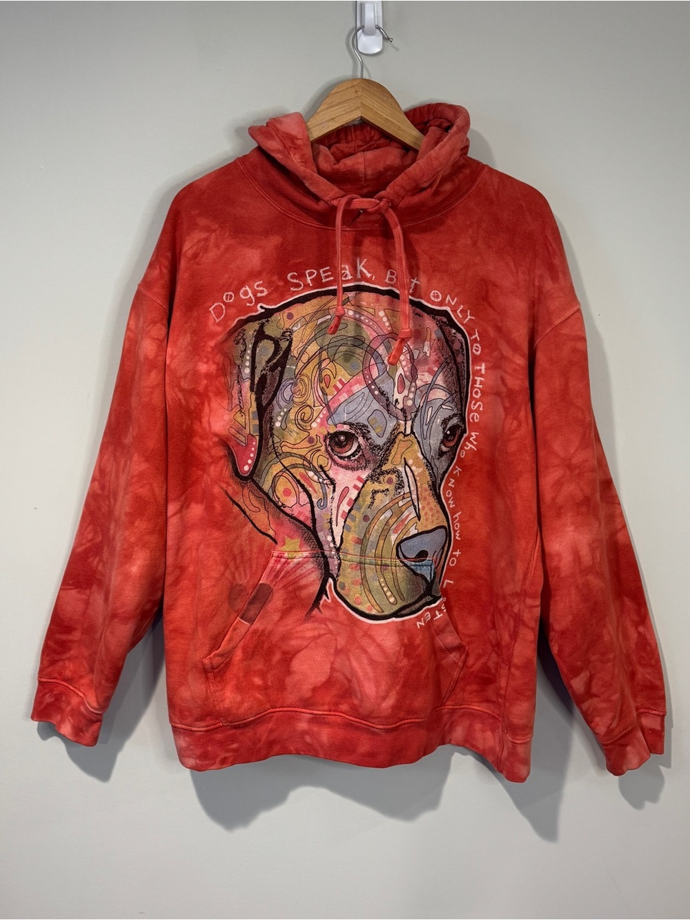 The Mountain Red Dogs Speak Graphic Hoodie Tie Dye Dog Lover Kangaroo Pocket L